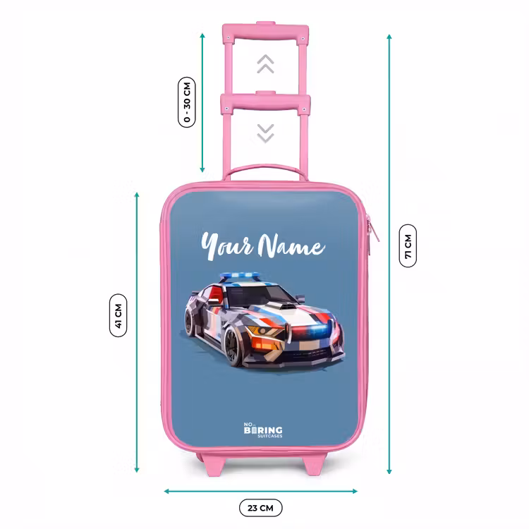 Pijlsnelle politieauto Kinderkoffer - Roze klein -productfoto_formaten