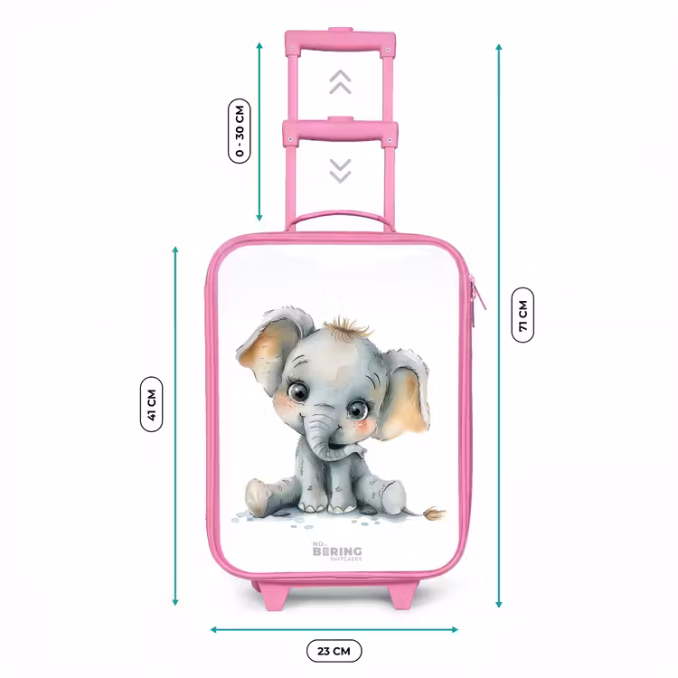 Baby olifant Kinderkoffer - Roze klein -productfoto_formaten