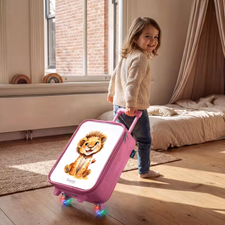 Baby leeuw Kinderkoffer - Roze klein -sfeer1