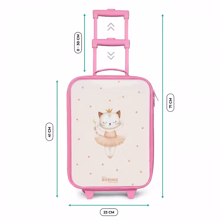 Ballerina kitten in beige kleuren Kinderkoffer - Roze klein -productfoto_formaten