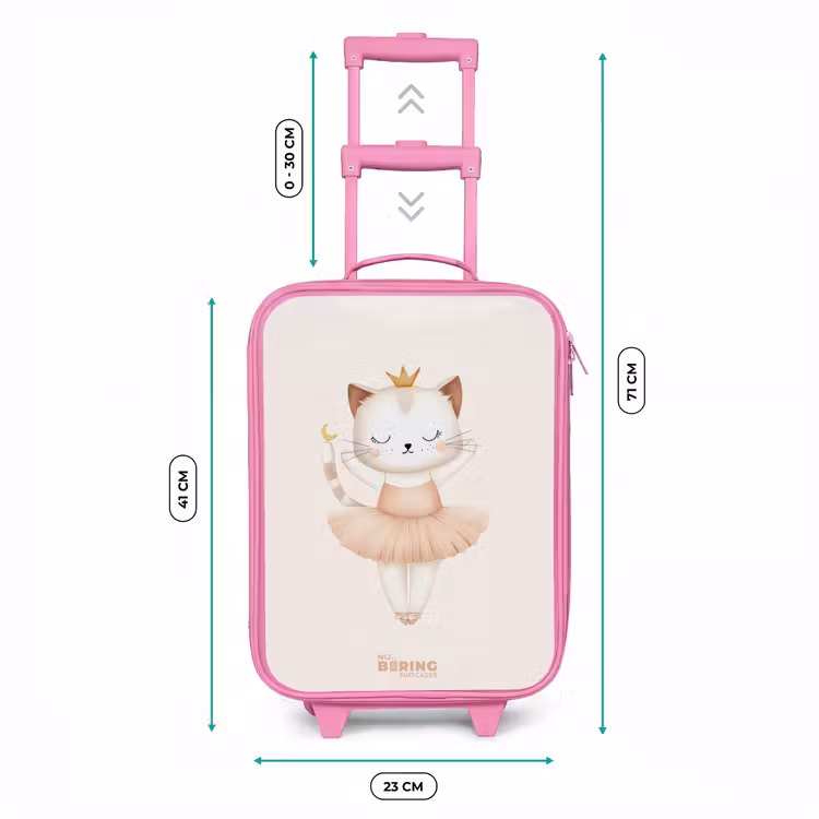 Ballerina kitten in beige kleuren Kinderkoffer - Roze klein -productfoto_formaten