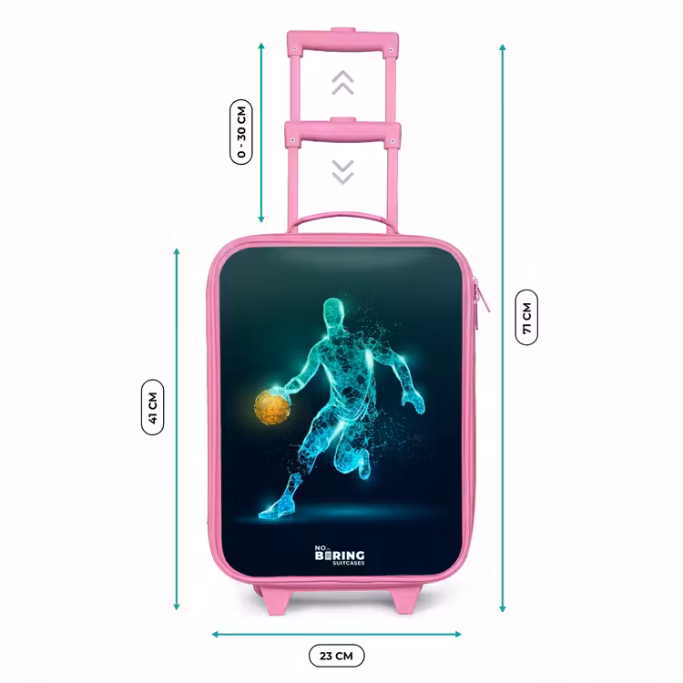Basketbalspeler in neon dribbelactie Kinderkoffer - Roze klein -productfoto_formaten