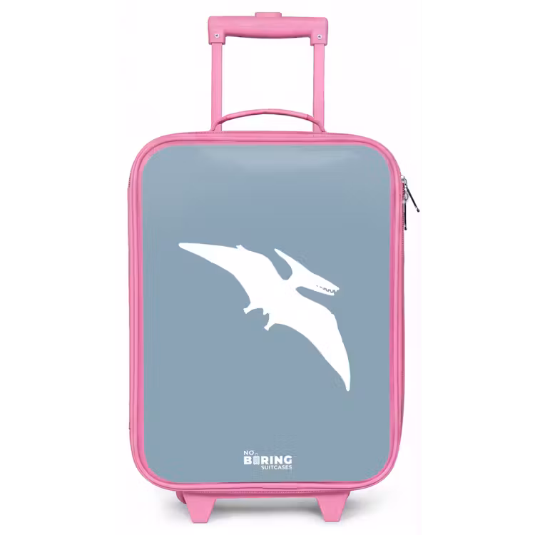 Blauw met Pteranodon dino Kinderkoffer - Roze klein -zz3dotto