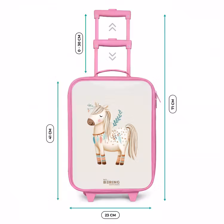 Bohemian paard in beige tinten Kinderkoffer - Roze klein -productfoto_formaten