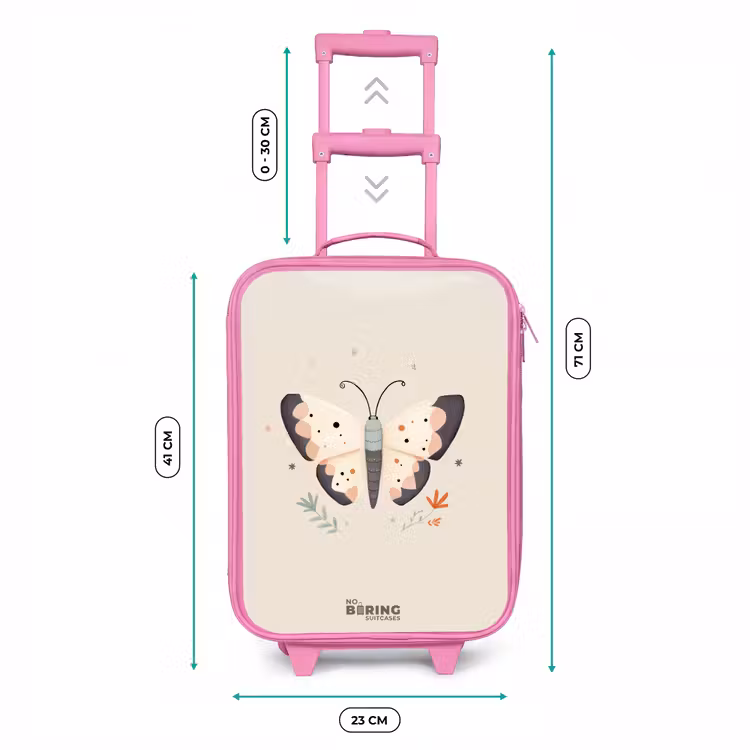 Vlinder in neutrale pastel kleuren Kinderkoffer - Roze klein -productfoto_formaten