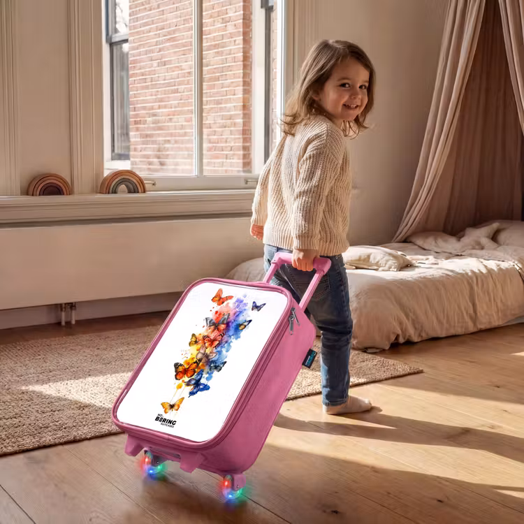 Vlinderzwerm Kinderkoffer - Roze klein -sfeer1
