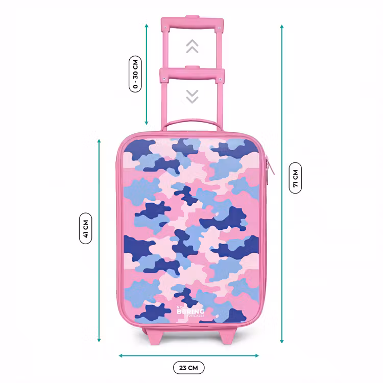 Camouflage - Roze - Blauw Kinderkoffer - Roze klein -productfoto_formaten