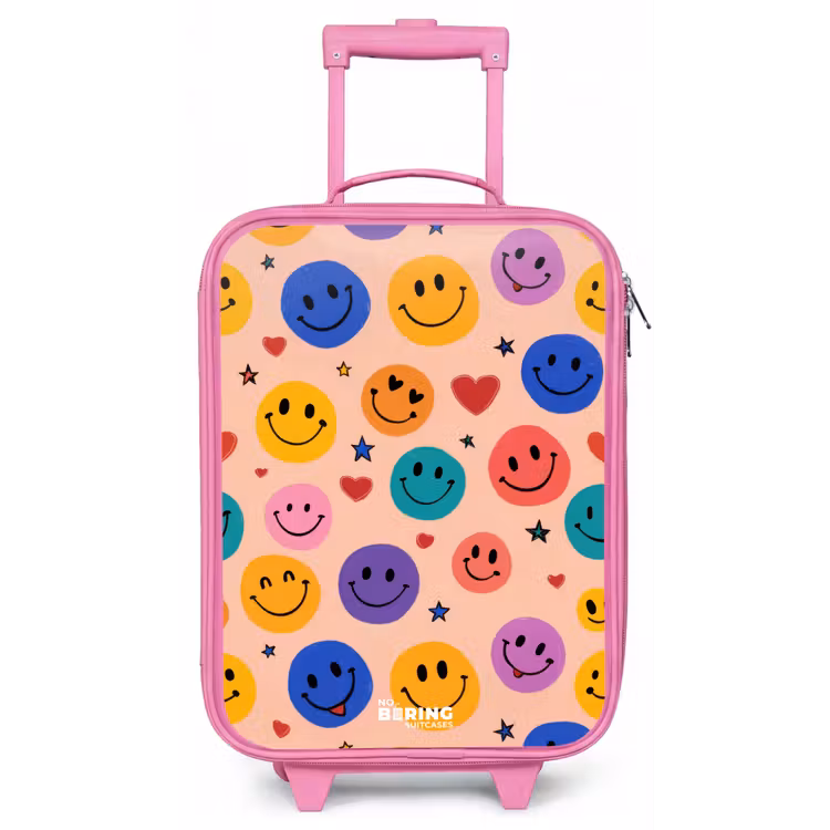 Vrolijk Smiley-patroon Kinderkoffer - Roze klein -zz3dotto