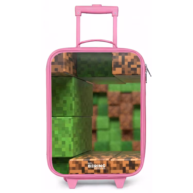 Close-up met pixelachtige blokken Kinderkoffer - Roze klein -zz3dotto