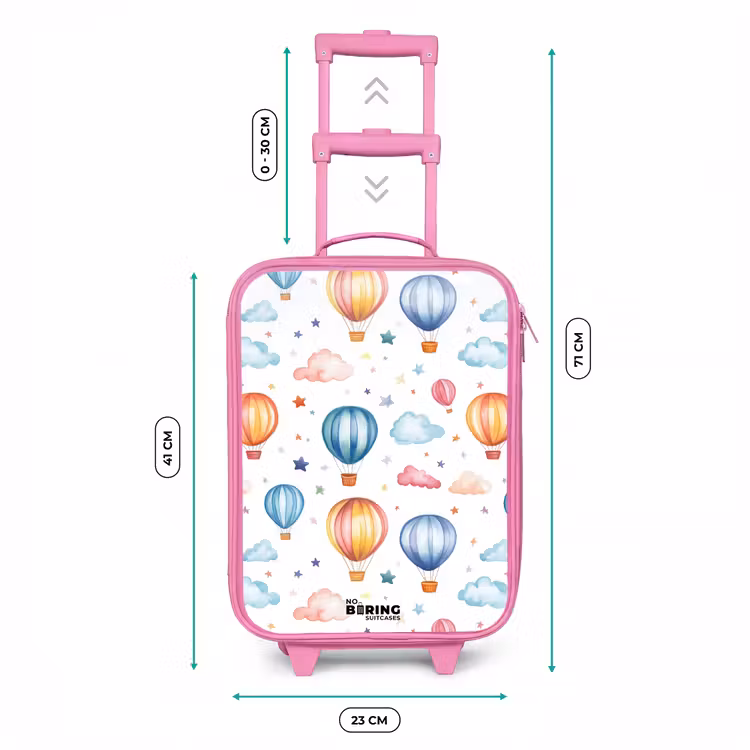 Gekleurde luchtballonnen met sterren en wolken Kinderkoffer - Roze klein -productfoto_formaten