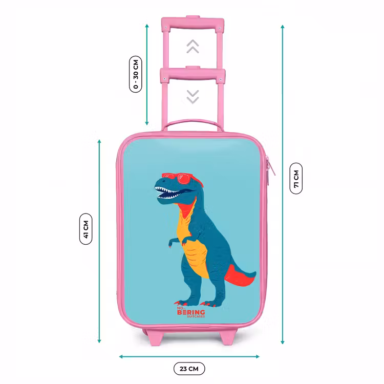 Coole T. rex met zonnebril Kinderkoffer - Roze klein -productfoto_formaten