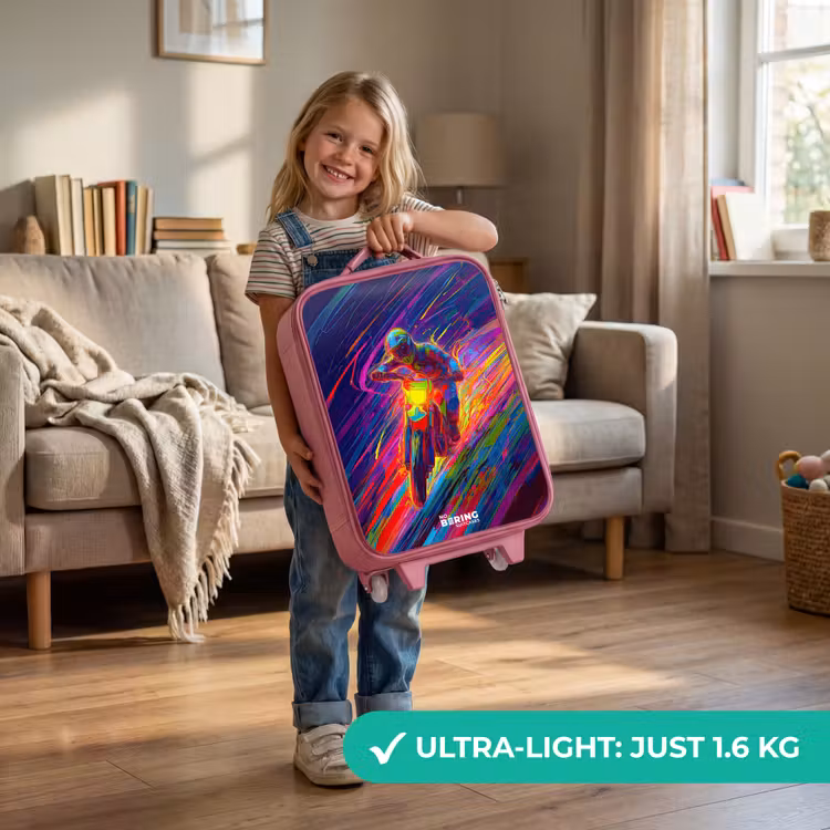 Crossmotor - Neonkleuren - Lijnen - Helm Kinderkoffer - Roze klein -sfeer2_EN
