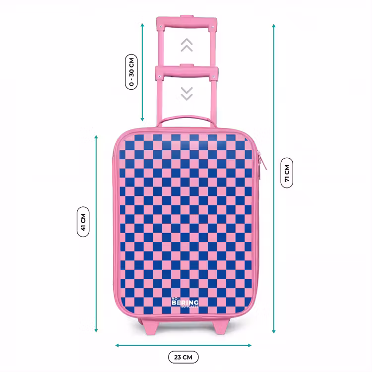 Blokjes - Blauw - Roze Kinderkoffer - Roze klein -productfoto_formaten