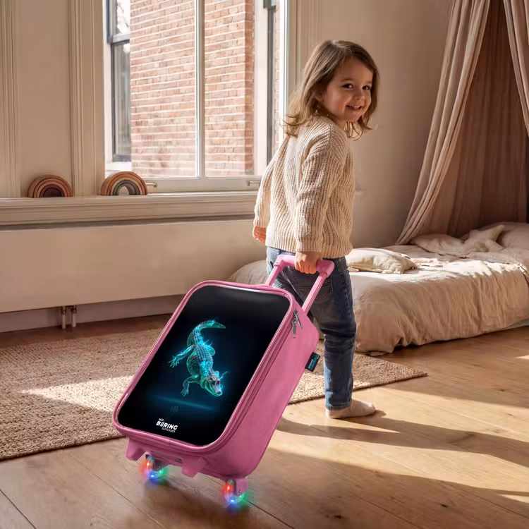 Cyberkrokodil in actiehouding Kinderkoffer - Roze klein -sfeer1