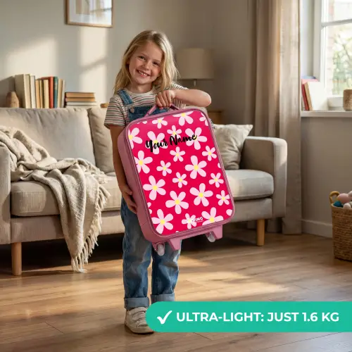 Madeliefjesmania hotpink Kinderkoffer - Roze klein -sfeer2_EN