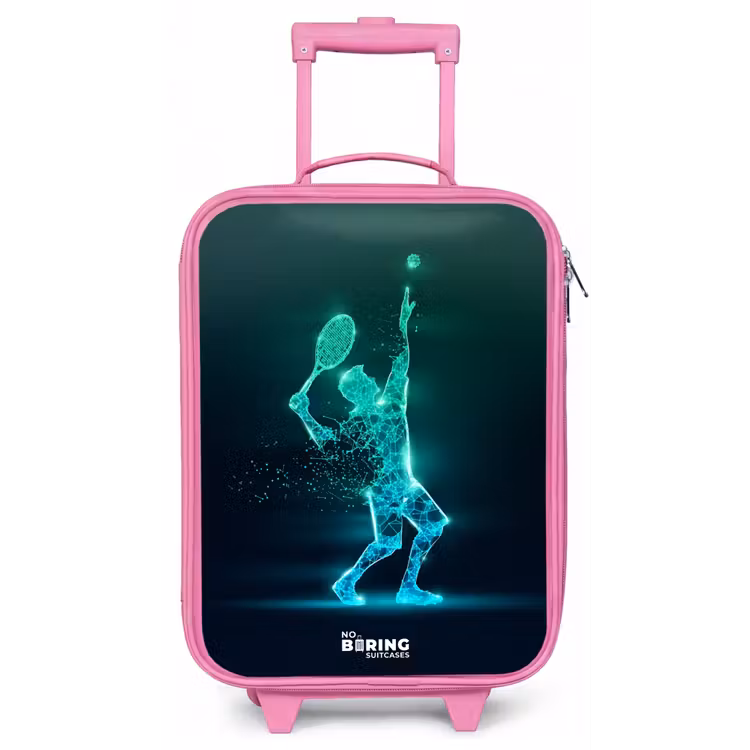 Digitale tennisspeler in futuristische stijl Kinderkoffer - Roze klein -zz3dotto