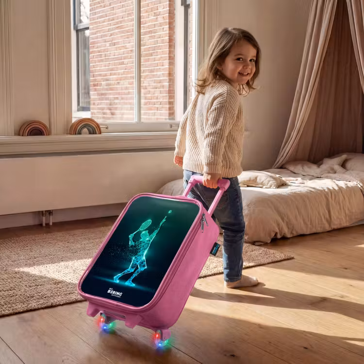 Digitale tennisspeler in futuristische stijl Kinderkoffer - Roze klein -sfeer1