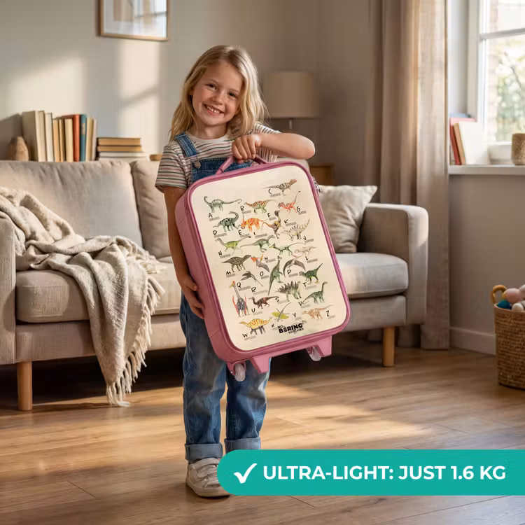 Dino alfabet Kinderkoffer - Roze klein -sfeer2_EN