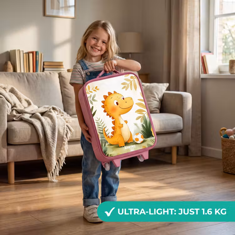 Dino - Voetbal - Oranje Kinderkoffer - Roze klein -sfeer2_EN