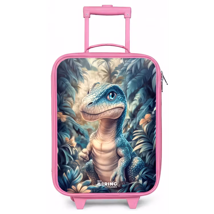 Dino in mystieke jungle met maanlicht Kinderkoffer - Roze klein -zz3dotto