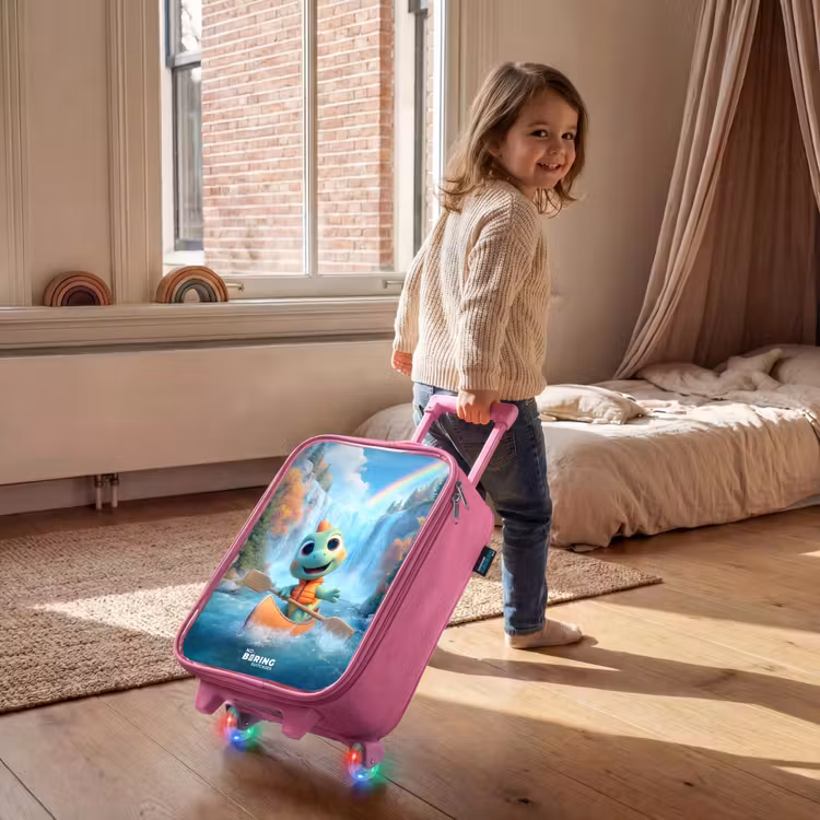 Dino - Natuur - Waterval Kinderkoffer - Roze klein -sfeer1