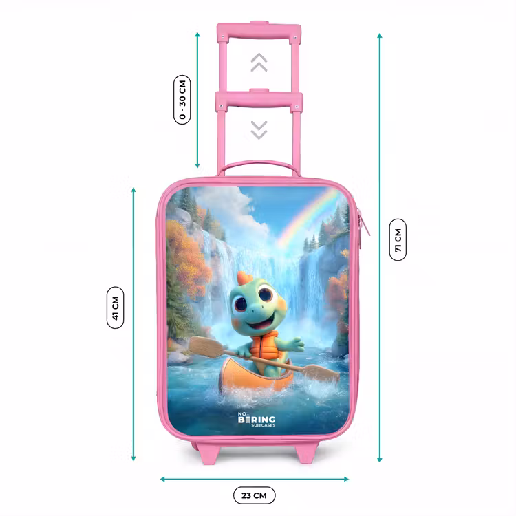 Dino - Natuur - Waterval Kinderkoffer - Roze klein -productfoto_formaten