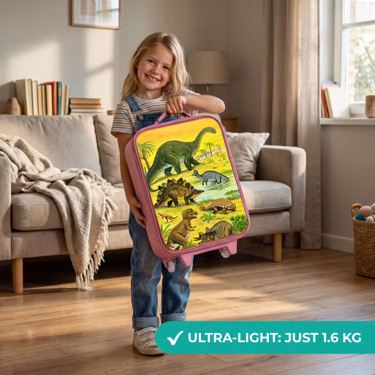 Dino's bij het water Kinderkoffer - Roze klein -sfeer2_EN