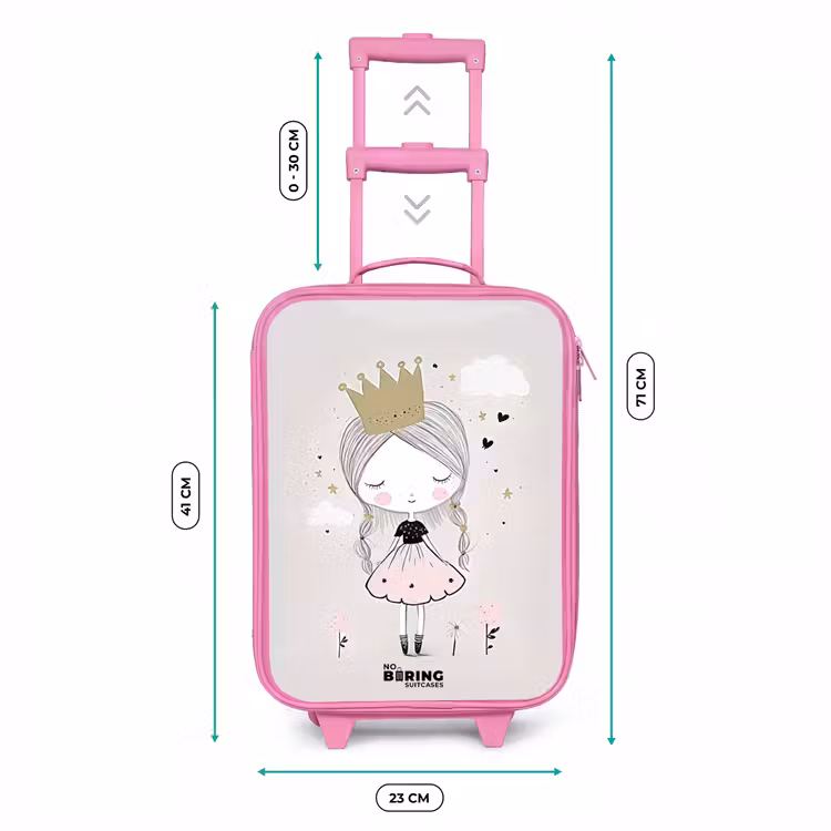 Dromerige prinses met gevlochten haar Kinderkoffer - Roze klein -productfoto_formaten