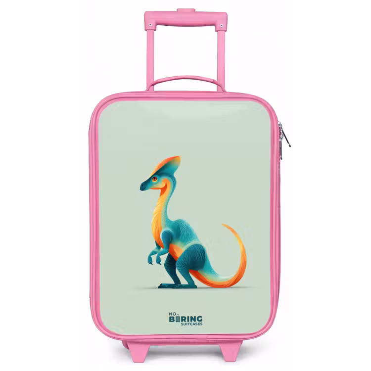 Elegante dino met kam Kinderkoffer - Roze klein -zz3dotto