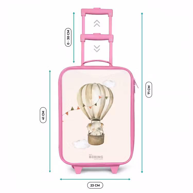 Olifant in een luchtballon Kinderkoffer - Roze klein -productfoto_formaten