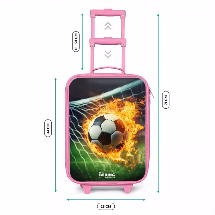 Vuurvoetbal in doelnet vastgelegd Kinderkoffer - Roze klein -productfoto_formaten