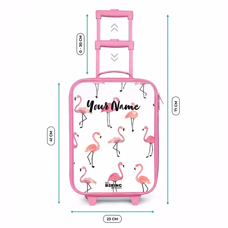Flamingo feestje Kinderkoffer - Roze klein -productfoto_formaten