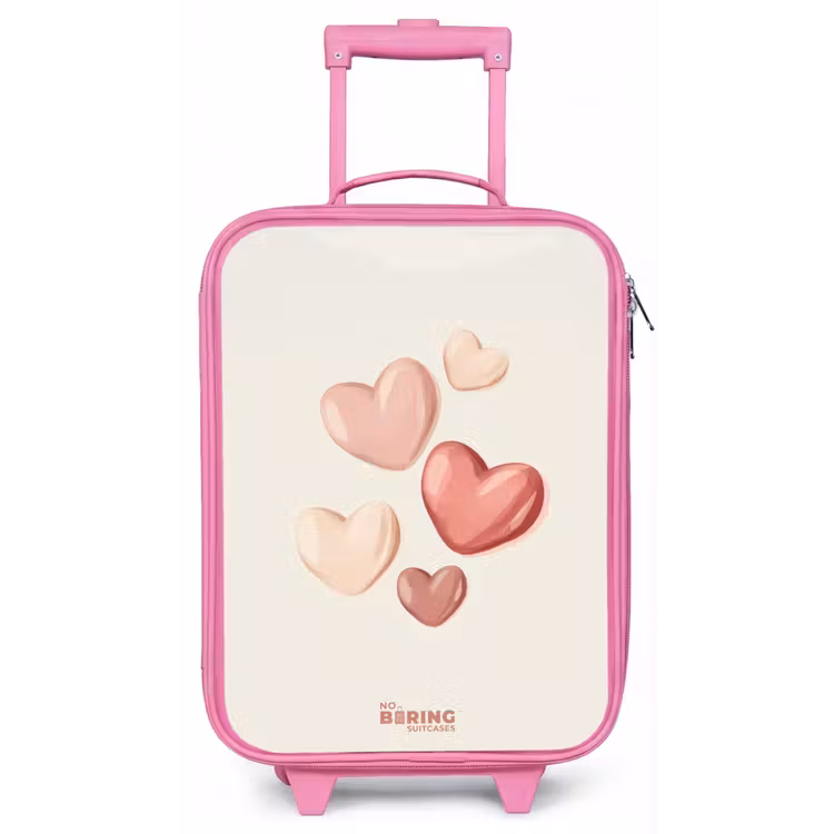 Zwevende harten in zachte rode en roze tinten Kinderkoffer - Roze klein -zz3dotto