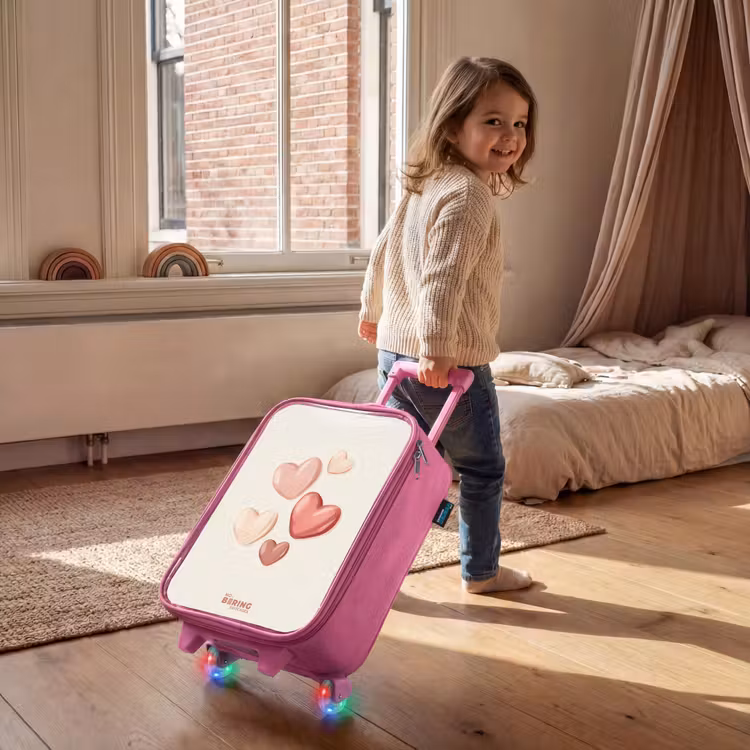 Zwevende harten in zachte rode en roze tinten Kinderkoffer - Roze klein -sfeer1