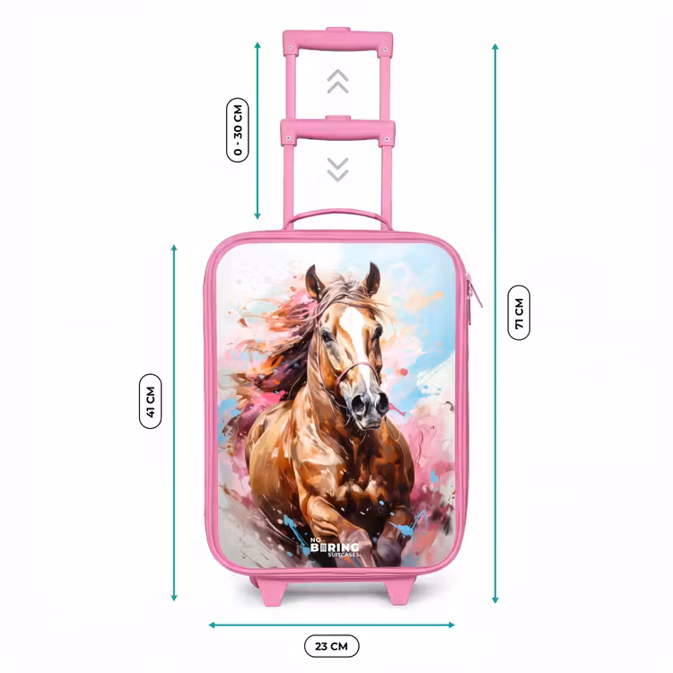 Galopperend paard met kleurrijke achtergrond Kinderkoffer - Roze klein -productfoto_formaten