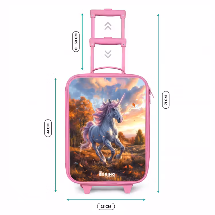 Galopperende Eenhoorn in Herfstwereld Kinderkoffer - Roze klein -productfoto_formaten