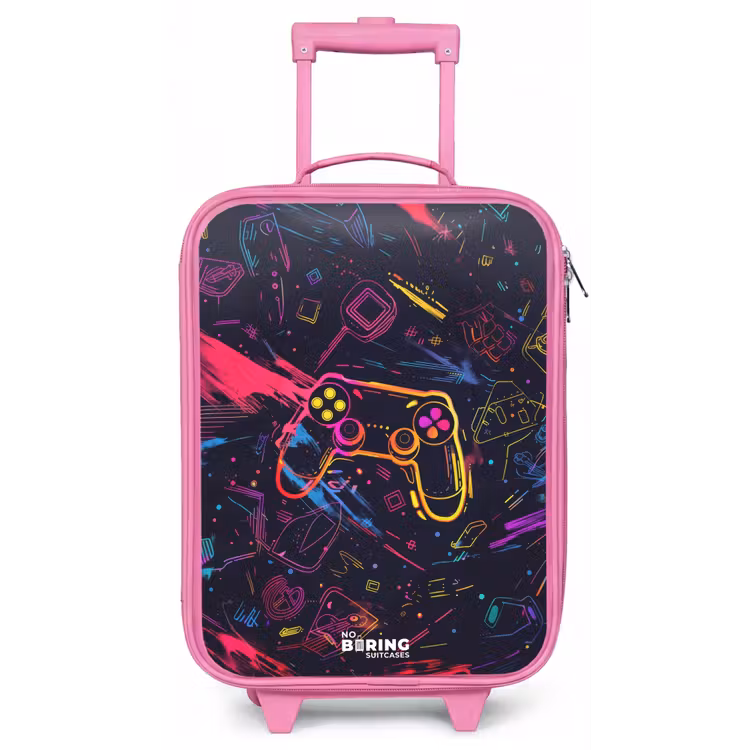Gamerwereld in neonstijl Kinderkoffer - Roze klein -zz3dotto