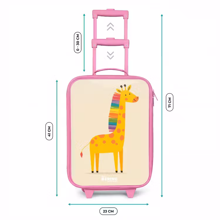 Giraffe - Dier - Kleurrijk Kinderkoffer - Roze klein -productfoto_formaten