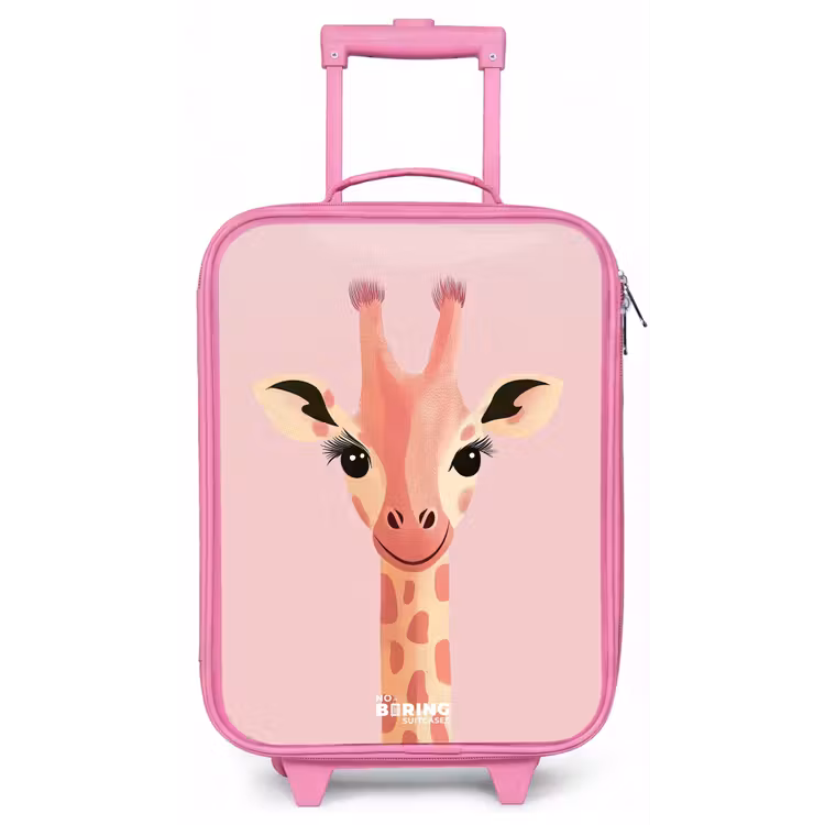 Giraffe - Wimpers - Minimalistisch - Roze Kinderkoffer - Roze klein -zz3dotto