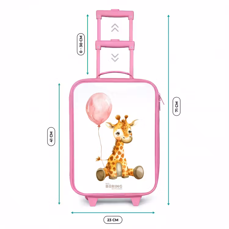 Giraffe met roze ballon Kinderkoffer - Roze klein -productfoto_formaten