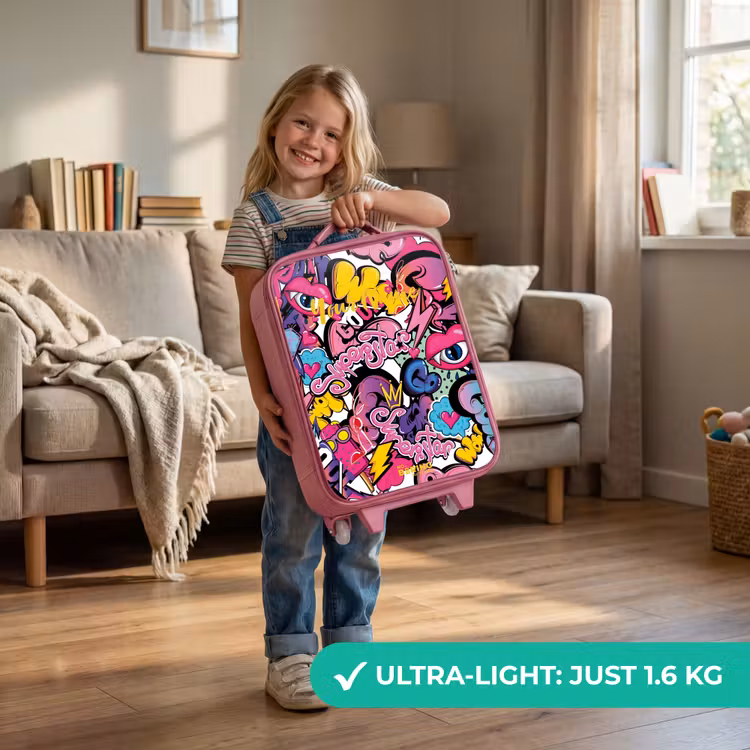 Girly graffiti Kinderkoffer - Roze klein -sfeer2_EN