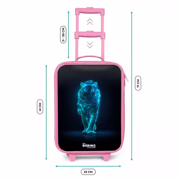Gloeiende tijger in beweging Kinderkoffer - Roze klein -productfoto_formaten