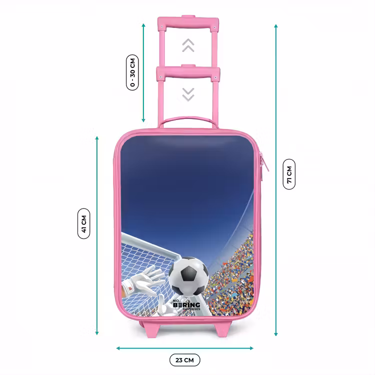 Keeper die een voetbal tegenhoud Kinderkoffer - Roze klein -productfoto_formaten