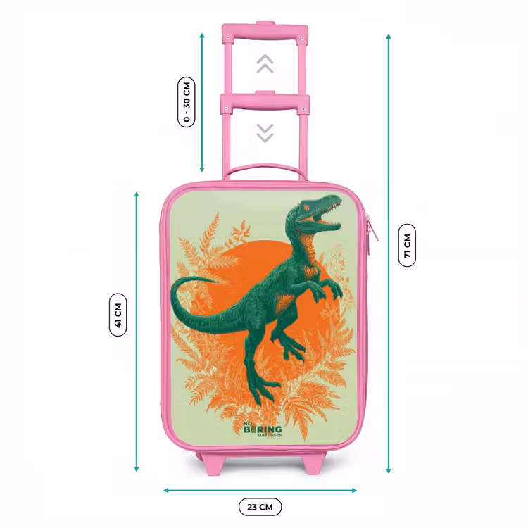 Groene dino tussen varens Kinderkoffer - Roze klein -productfoto_formaten
