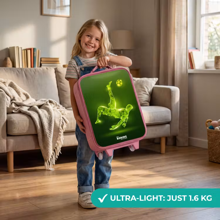 Groene neon omhaal in actie Kinderkoffer - Roze klein -sfeer2_EN