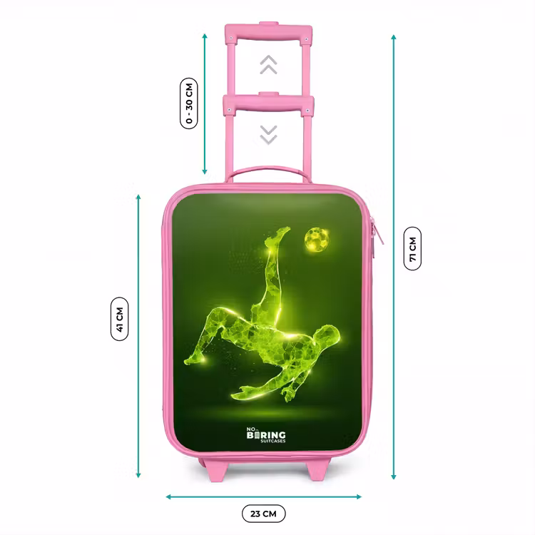 Groene neon omhaal in actie Kinderkoffer - Roze klein -productfoto_formaten