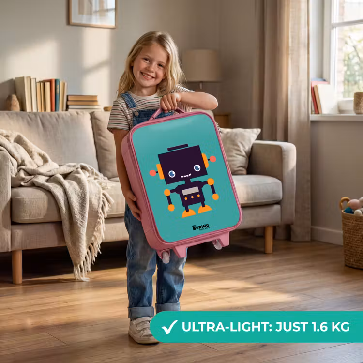 Groene robot Kinderkoffer - Roze klein -sfeer2_EN