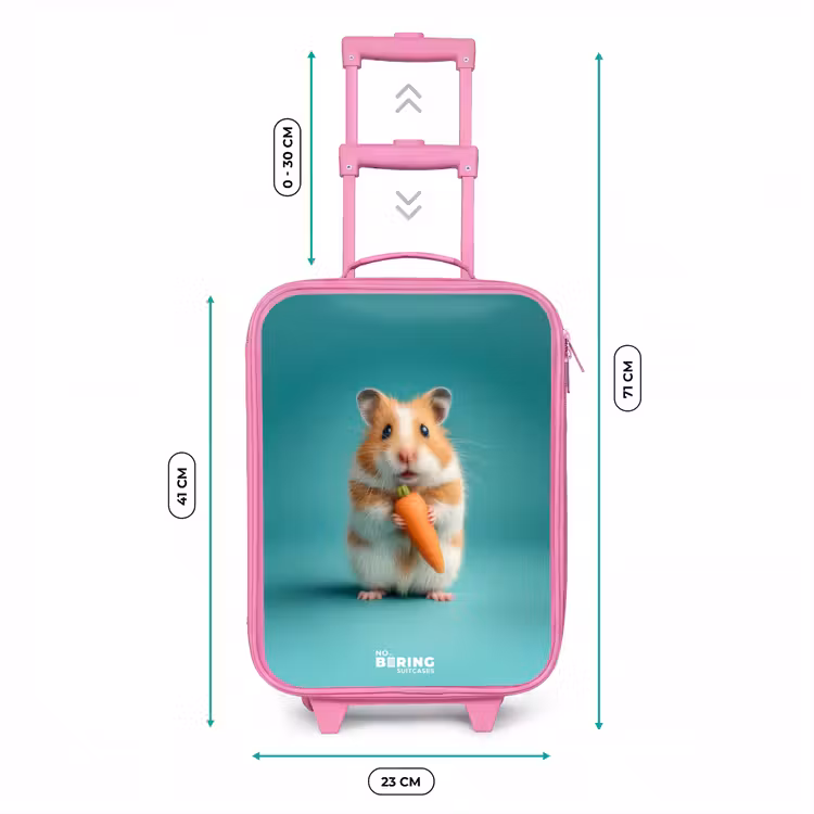 Hamster - Wortel - Dier Kinderkoffer - Roze klein -productfoto_formaten