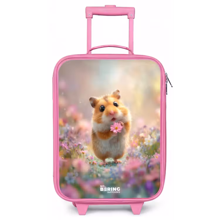 Hamster - Bloem - Natuur - Dier Kinderkoffer - Roze klein -zz3dotto