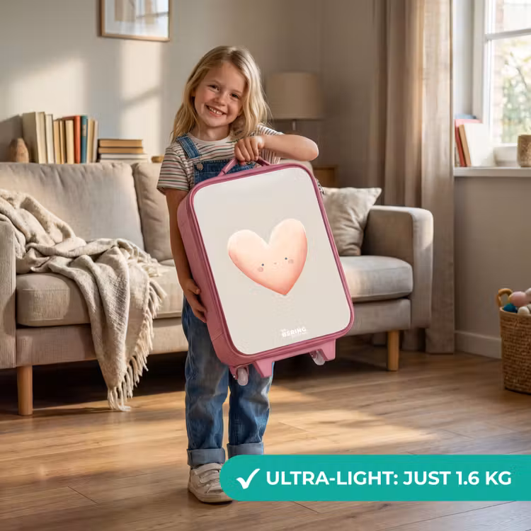 Hart in pastel kleuren Kinderkoffer - Roze klein -sfeer2_EN